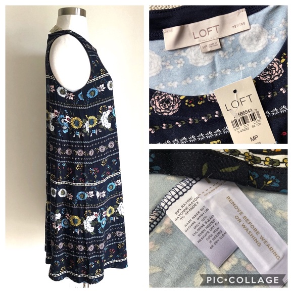 *NWT* LOFT Floral Swing Dress, MP - Picture 4 of 8